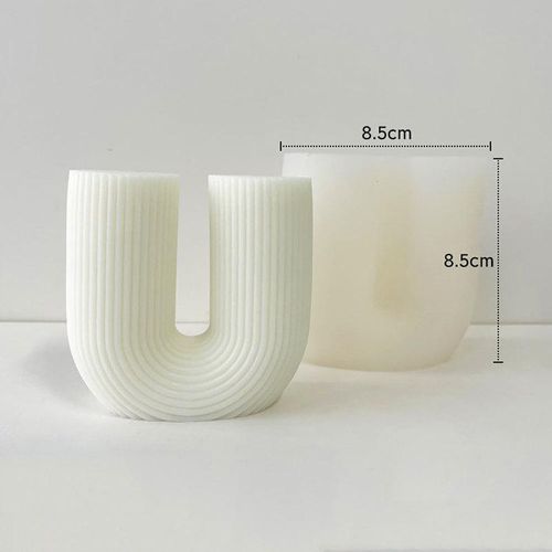 For Fun Striped Arch Silicone Candle Mold U-Shaped Aromatherapy Mold Soap Resin Mold Ornament Candle Making Home Decor