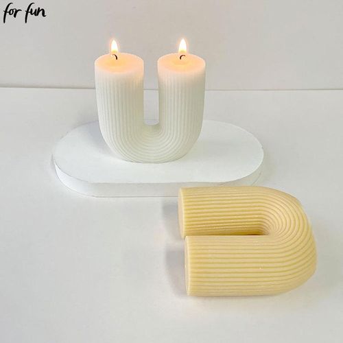 For Fun Striped Arch Silicone Candle Mold U-Shaped Aromatherapy Mold Soap Resin Mold Ornament Candle Making Home Decor
