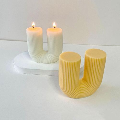 For Fun Striped Arch Silicone Candle Mold U-Shaped Aromatherapy Mold Soap Resin Mold Ornament Candle Making Home Decor
