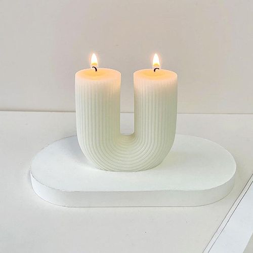 For Fun Striped Arch Silicone Candle Mold U-Shaped Aromatherapy Mold Soap Resin Mold Ornament Candle Making Home Decor