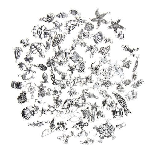 100pcs DIY Ocean   & Sea Creatures Charms Pendants for Bracelet