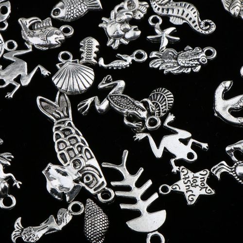 100pcs DIY Ocean   & Sea Creatures Charms Pendants for Bracelet