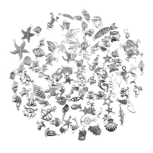 100pcs DIY Ocean   & Sea Creatures Charms Pendants for Bracelet