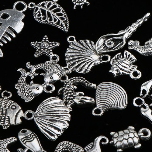 100pcs DIY Ocean   & Sea Creatures Charms Pendants for Bracelet