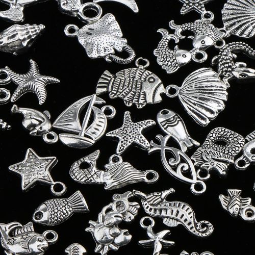 100pcs DIY Ocean   & Sea Creatures Charms Pendants for Bracelet
