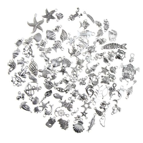 100pcs DIY Ocean   & Sea Creatures Charms Pendants for Bracelet