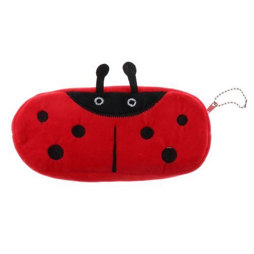 Cute Plush Pencil Bag Pencil Holder Pouch Cartoon Animal Pen Ladybird