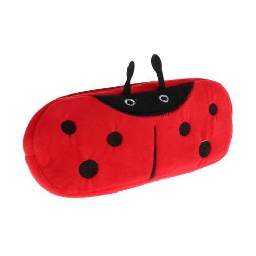 Cute Plush Pencil Bag Pencil Holder Pouch Cartoon Animal Pen Ladybird