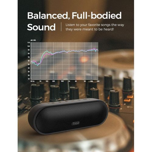 Tribit MaxSound Plus Portable Wireless Bluetooth Speakers 24W,20H Playtime-Black