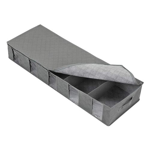 Collapsible Under Bed Storage Bag Breathable Clothes Gray