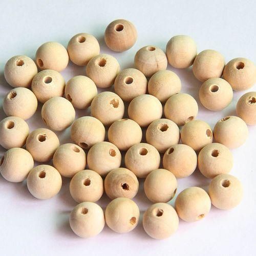 50pcs Round Wood Beads Spacer Wooden Bead Natural Beads