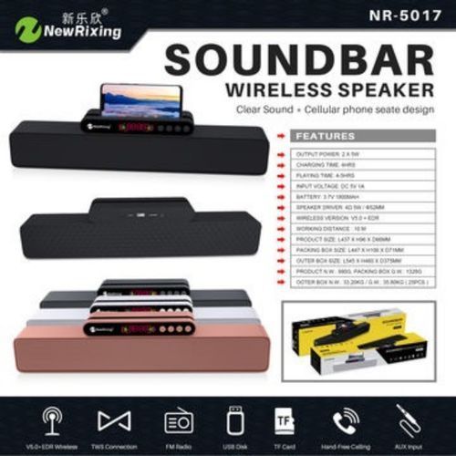 Bluetooth 5.0 TWS Soundbar X-Bass Speaker - Colour May Vary