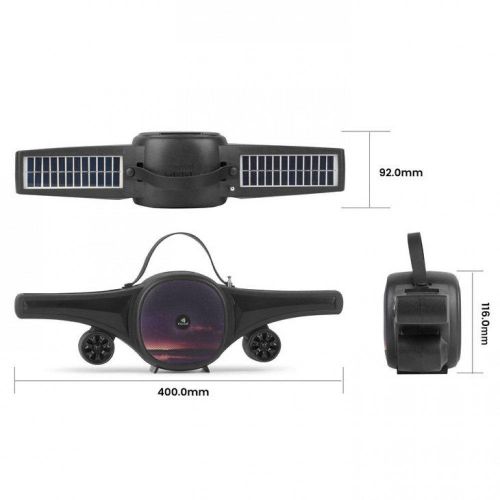 Cool Jet Airplane Colorful Portable Stereo Bluetooth Wireless Speaker with Solar Panel  for Universal Cell Phone And Bluetooth Device -Blue Black