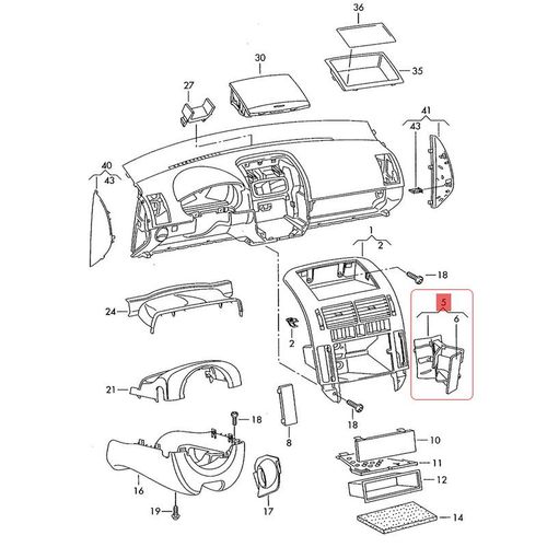Reso Car Center Console Cup Holder For Polo 9n 2002 2003 2004 2005 2006 2007 2008 2009 2010 6q0 858 602 6q0858602e