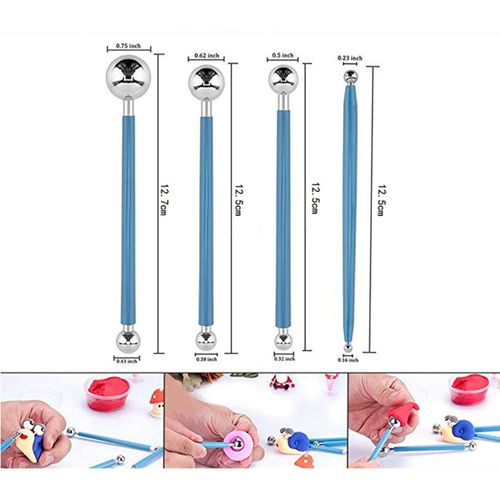 25pcs Polymer Clay Tools Modeling Clay Sculpting Tools Kit Ceramic Pottery Carving Tools Including Double Ended Dotting Tools Ball Stylus Tools Clay Tools Rubber Tip Pens Plastic Stylus Sponge Storage Bag NO5112