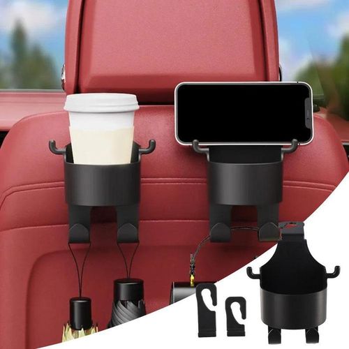 New Car Seat Headrest Hook Hanger Storage Organizer Universal With Cup Holder For Handbag Fit Universal Vehicle Car Accessories
