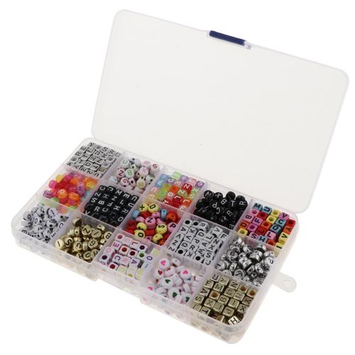 1100 Pieces Acrylic Number Alphabet A-Z Beads For Bracelets Necklaces