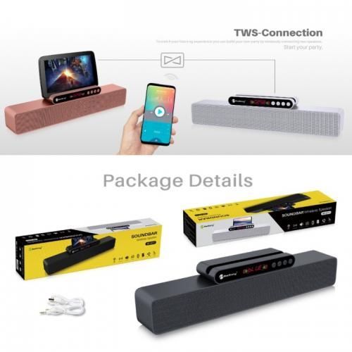 New Rixing SoundBar Bluetooth Portable Speaker NR-5017 -Rose Gold