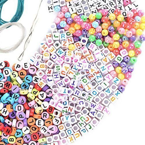 1300Pcs Alphabet Beads Acrylic Letter Beads Charms Jewelry