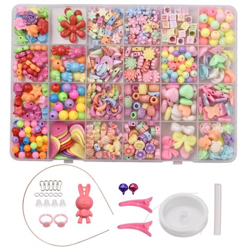 Bead Bracelet Making Kit with Mixed Color Letter Fish Star Flower Candy Beads Acrylic Spacer Beads for Jewelry Making Handmade DIY Bracelet Necklace NO5114