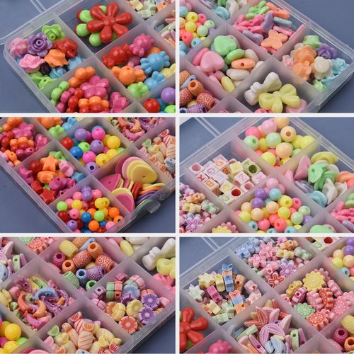 Bead Bracelet Making Kit with Mixed Color Letter Fish Star Flower Candy Beads Acrylic Spacer Beads for Jewelry Making Handmade DIY Bracelet Necklace NO5114