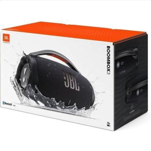 Jbl Boombox 3 Portable Speaker, Massive Signature Pro Sound, Monstrous Bass, 24H Battery, IP67 Dust and Water Proof, Partyboost Enabled, Grip Handle, Bluetooth Streaming - Black