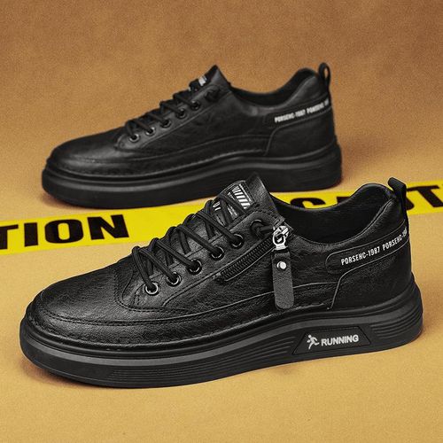 Fall 2024 New Men's Sneakers Zipper Student White Shoes Lightweight Comfortable Wear-Resistant Durable Casual Shoes