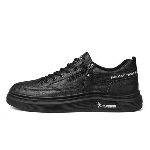 Fall 2024 New Men's Sneakers Zipper Student White Shoes Lightweight Comfortable Wear-Resistant Durable Casual Shoes