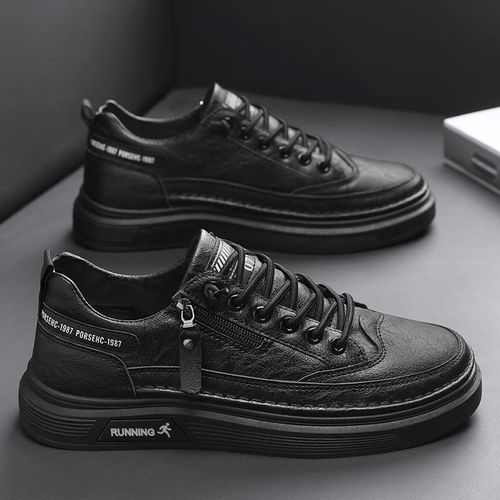 Fall 2024 New Men's Sneakers Zipper Student White Shoes Lightweight Comfortable Wear-Resistant Durable Casual Shoes