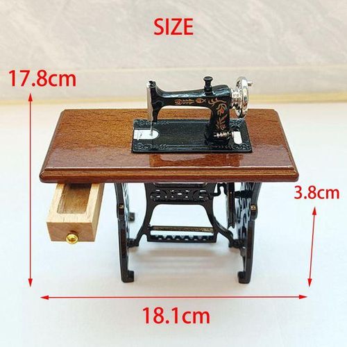 2pcs 1/6 Miniature Sewing Machine BJD Doll Decor Props Tailor Toy For