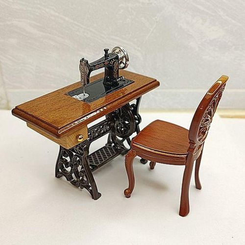 2pcs 1/6 Miniature Sewing Machine BJD Doll Decor Props Tailor Toy For