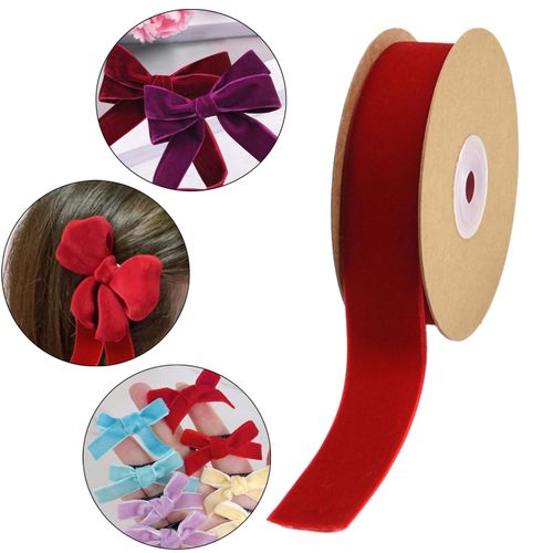 Velvet Ribbon With Spool Decorative Ribbon Florist Red