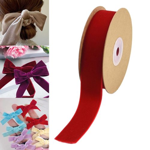 Velvet Ribbon With Spool Decorative Ribbon Florist Red