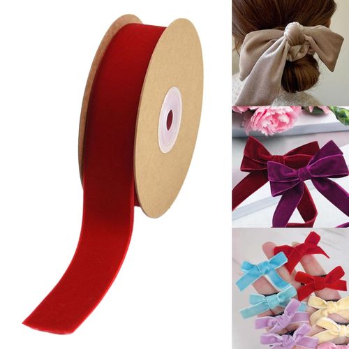 Velvet Ribbon With Spool Decorative Ribbon Florist Red
