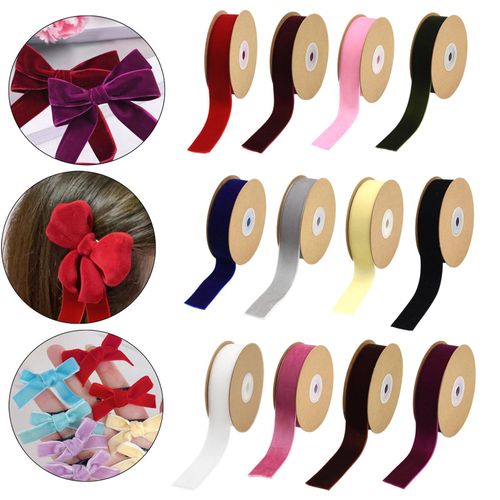 Velvet Ribbon With Spool Decorative Ribbon Florist Red