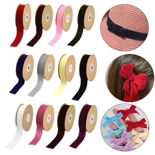 Velvet Ribbon With Spool Decorative Ribbon Florist Red