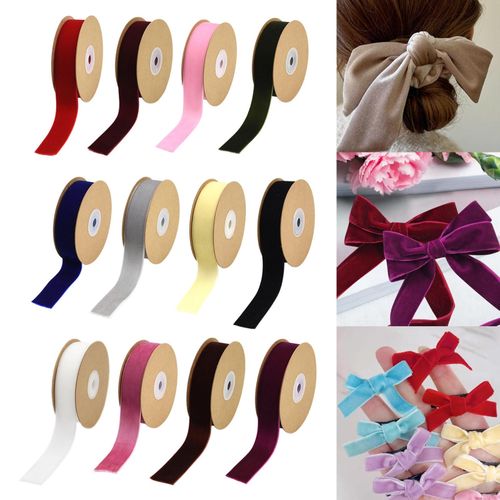 Velvet Ribbon With Spool Decorative Ribbon Florist Red