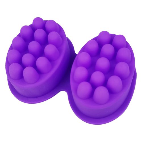 Silicone Massage Bar Soap Mold 2 Cavities for Pudding Soap Jelly Mould