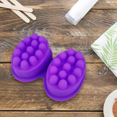 Silicone Massage Bar Soap Mold 2 Cavities for Pudding Soap Jelly Mould