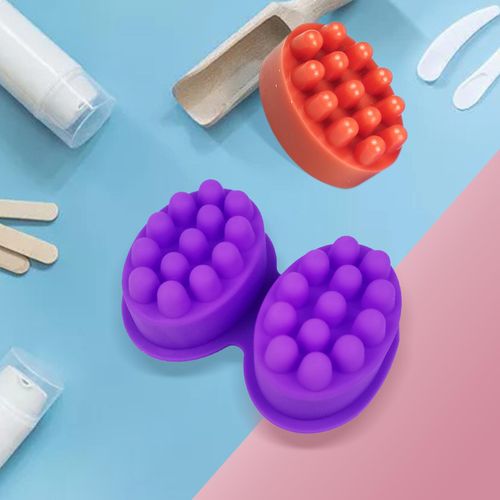 Silicone Massage Bar Soap Mold 2 Cavities for Pudding Soap Jelly Mould