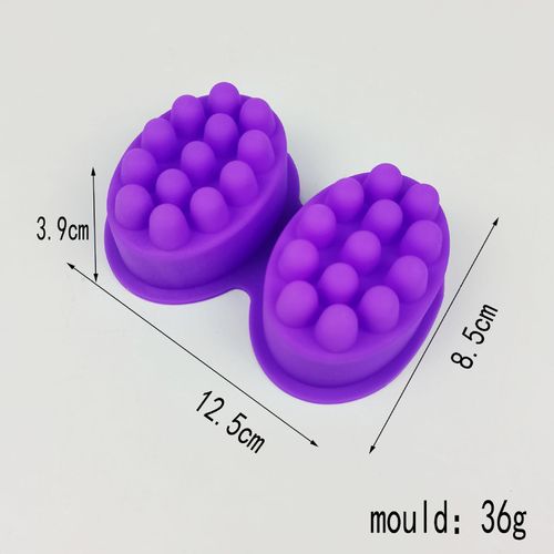 Silicone Massage Bar Soap Mold 2 Cavities for Pudding Soap Jelly Mould