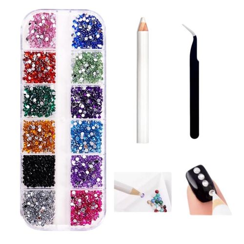 Nail Jewels Nail Art Rhinestones Nail Gems Face Jewels Nails Diamond Kits for Women Nail Crystals for Nails Rhinestone for Makeup Kit Nail Art (multiple color)