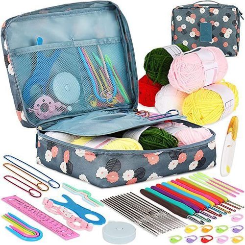 58-Piece Set Crochet Hook Set DIY Novice Crochet Complete Material Package Portable Wool Knitting Tools