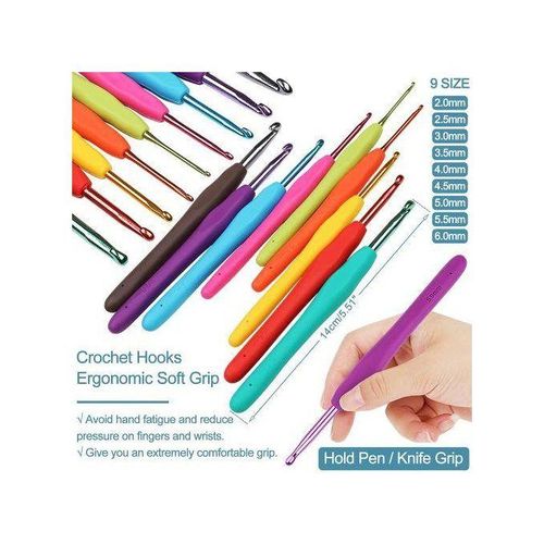 58-Piece Set Crochet Hook Set DIY Novice Crochet Complete Material Package Portable Wool Knitting Tools