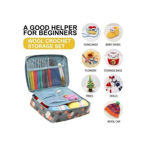 58-Piece Set Crochet Hook Set DIY Novice Crochet Complete Material Package Portable Wool Knitting Tools
