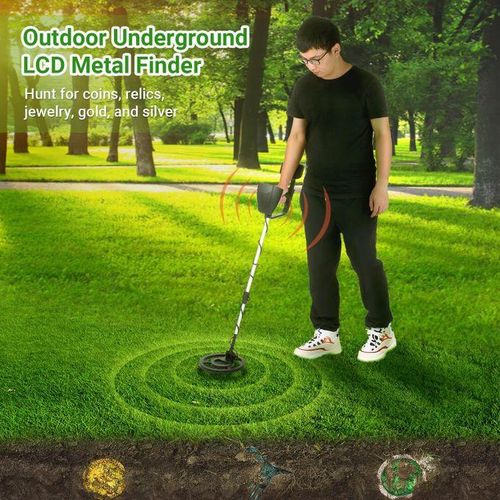 Small Underground Metal Finder Metal Detector High Accuracy Waterproof Search Coil Gold Silver Seeker Treasure Hunter with Disc & Notch & Pinpoint Modes
