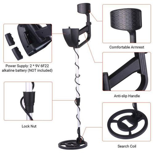 Small Underground Metal Finder Metal Detector High Accuracy Waterproof Search Coil Gold Silver Seeker Treasure Hunter with Disc & Notch & Pinpoint Modes