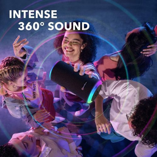 Anker Soundcore Flare 2 Bluetooth 20W Speaker, with IPX7 Waterproof Protection and 360° Sound with PartyCast, and 12-Hour Playtime Black