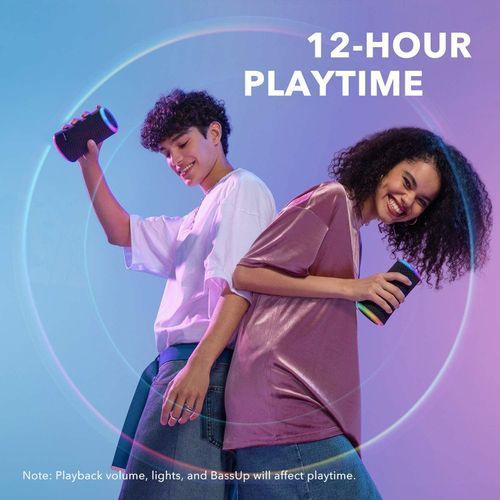 Anker Soundcore Flare 2 Bluetooth 20W Speaker, with IPX7 Waterproof Protection and 360° Sound with PartyCast, and 12-Hour Playtime Black
