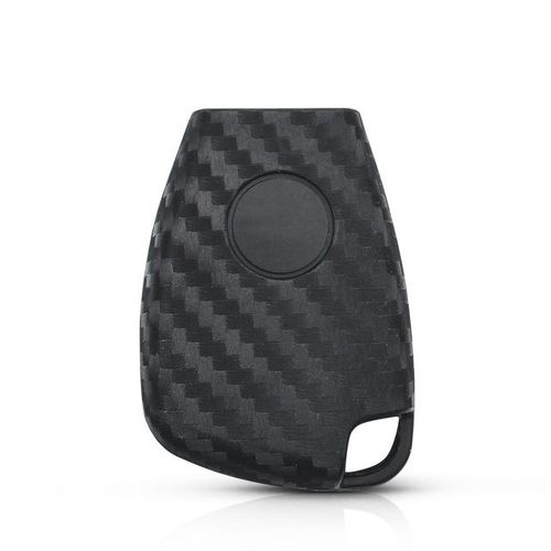 KEYYOU Carbon Fiber Remote Car Key Silicone Case Cover Protector For Mercedes-Benz B C E ML S CLK CL Fob 3 Buttons Keyless Entry-